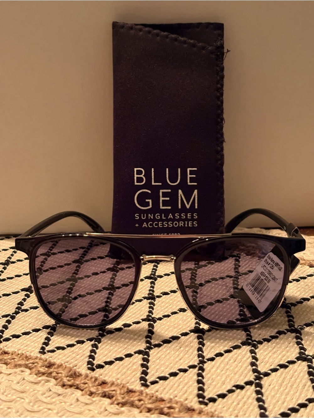 Blue Gem Sunglasses - Black Frames with Purple Lenses